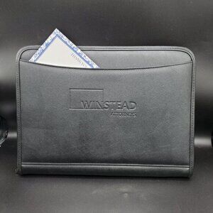 LEEDS Black Executive Zippered Organizer Portfolio Padfolio